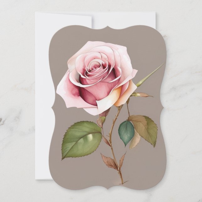 Enchanted Vintage Rose Flat Card (Front)