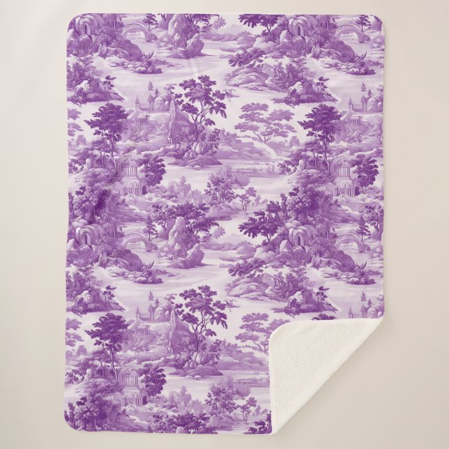 Enchanted Violet Valley Collection Sherpa Blanket (Front)