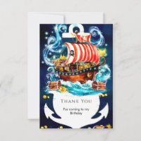 Enchanted Watercolor Ship Pirate Birthday