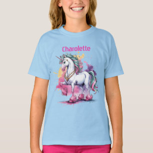 Enchanted Watercolor Unicorn Birthday Party T-Shirt