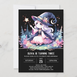 Enchanted Watercolor Wizard Birthday Invitation