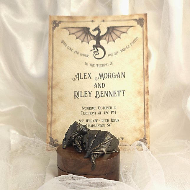 Enchanted Wedding Invitation Dragon Mediaeval Vint (Creator Uploaded)