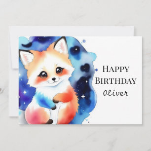 Enchanted Whimsical Fox Birthday Card