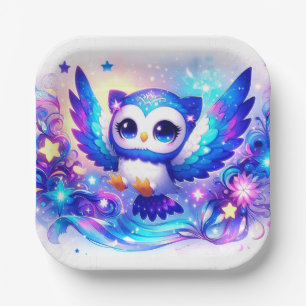 Enchanted Whimsical Owl Baby Shower  Paper Plate