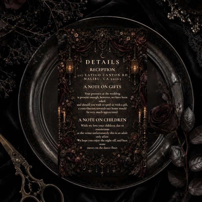Enchanted Whimsy Goth Wedding Enclosure Card (Creator Uploaded)