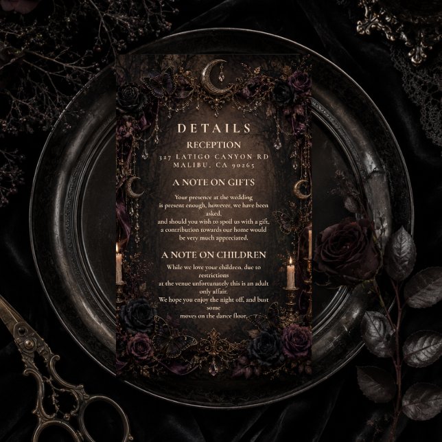 Enchanted Whimsy Goth Wedding Enclosure Card (Creator Uploaded)