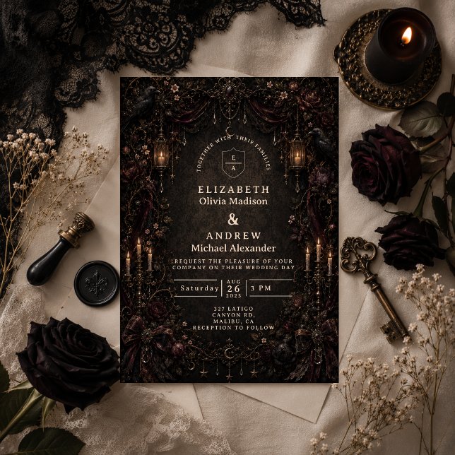 Enchanted Whimsy Goth Wedding Invitation (Creator Uploaded)