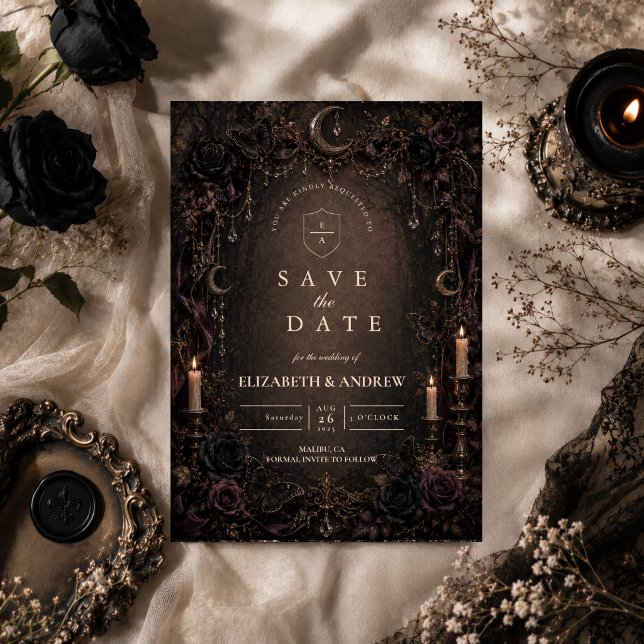 Enchanted Whimsy Goth Wedding Save The Date (Creator Uploaded)