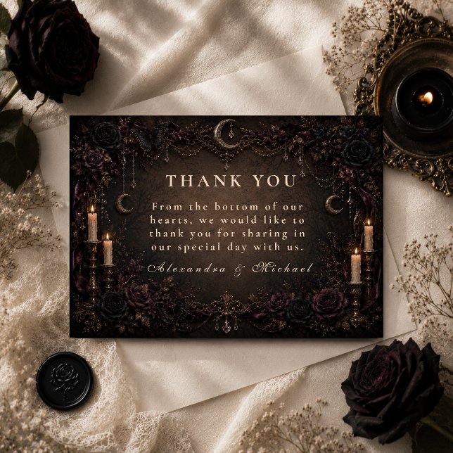Enchanted Whimsy Goth Wedding Thank You Card (Creator Uploaded)