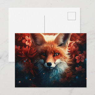 Enchanted Whispers of the Fox Postcard