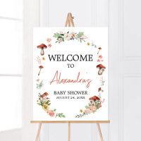 Enchanted Wildflower Mushroom Baby Shower Welcome