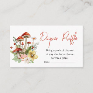 Enchanted Wildflower Mushroom Diaper Raffle Enclosure Card