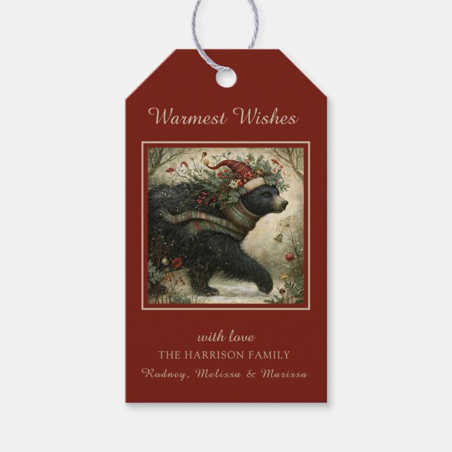 Enchanted Winter Bear Gift Tags (Front)