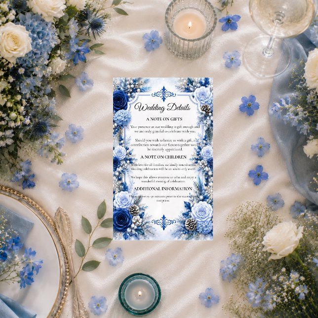 Enchanted Winter Blue Elegance Wedding Enclosure Card (Creator Uploaded)