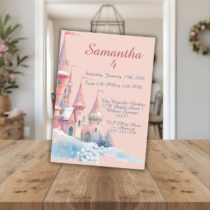 Enchanted Winter Castle Invitation, Princess 4th  Invitation
