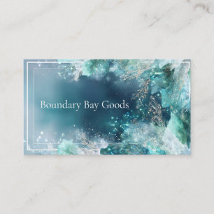 Enchanted Winter Foliage Blue Business Card