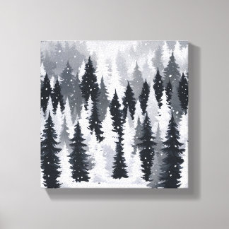 Enchanted Winter Forest: A Serene Snowscape Canvas