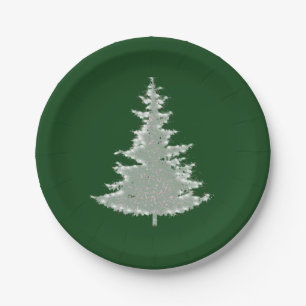 Enchanted Winter Glow Christmas Tree Paper Plate
