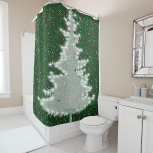 Enchanted Winter Glow Christmas Tree Shower Curtain