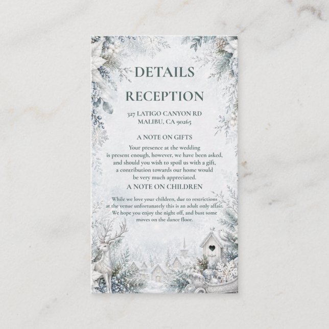 Enchanted Winter Hamlet Enclosure Card (Front)