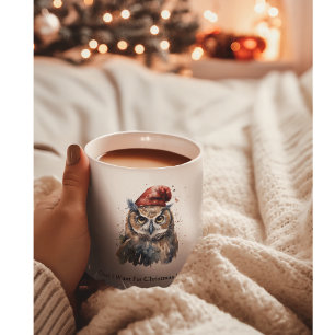 Enchanted Winter Owl, custom Large Coffee Mug
