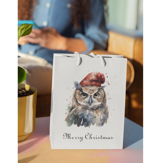 Enchanted Winter Owl, custom Medium Gift Bag (Creator Uploaded)