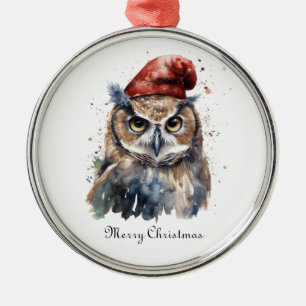 Enchanted Winter Owl, custom Metal Tree Decoration