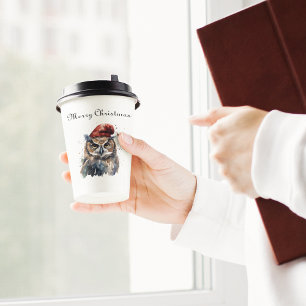 Enchanted Winter Owl, custom Paper Cups