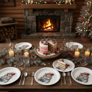 Enchanted Winter Owl, custom Paper Plate