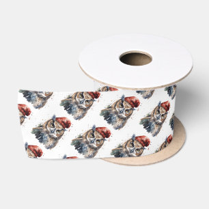 Enchanted Winter Owl, custom Satin Ribbon