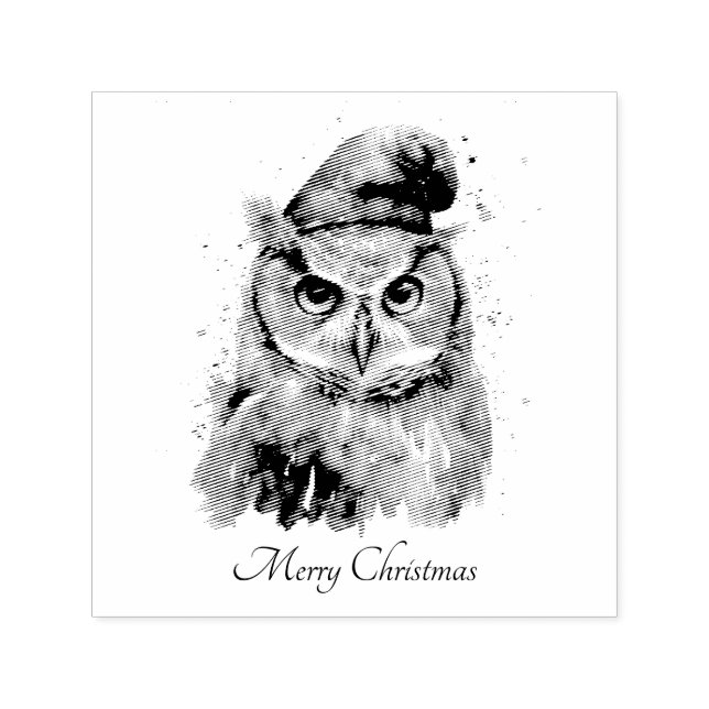 Enchanted Winter Owl, custom Self-inking Stamp (Design)