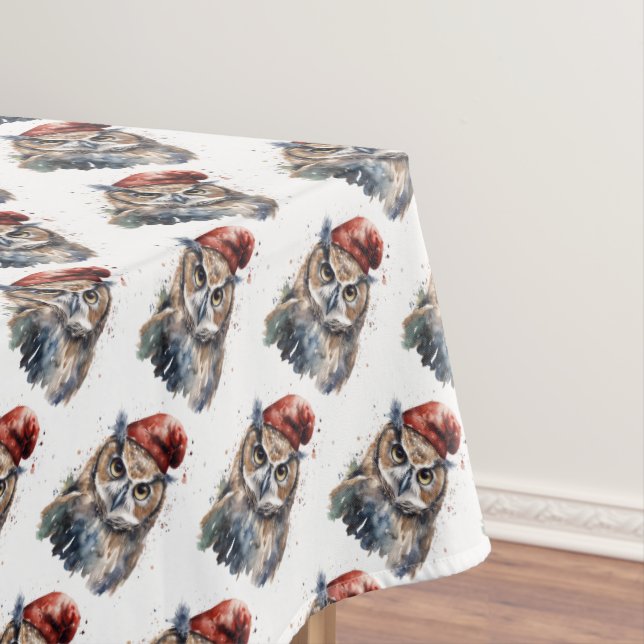 Enchanted Winter Owl, custom Tablecloth (In Situ)