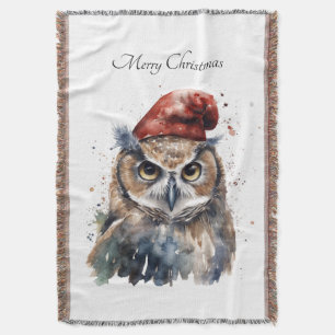 Enchanted Winter Owl, custom Throw Blanket