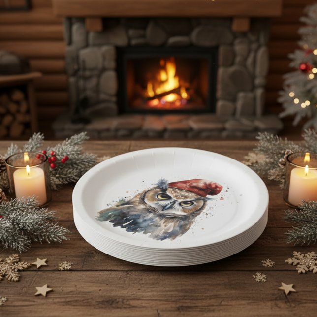 Enchanted Winter Owl Paper Plate (Creator Uploaded)