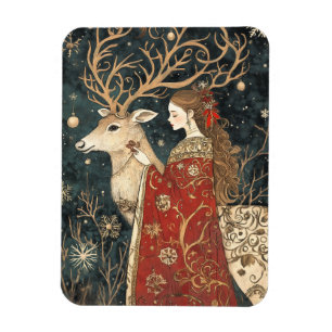 Enchanted Winter: The Maiden and the Stag Magnet