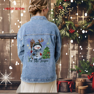 Enchanted Winter Wonderland Christmas Denim Jacket