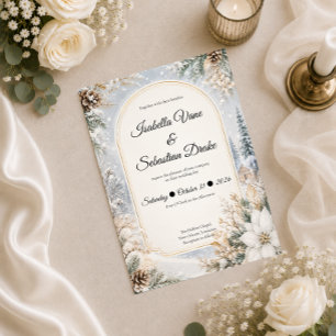 Enchanted Winter Wonderland Elegance Wedding Invitation