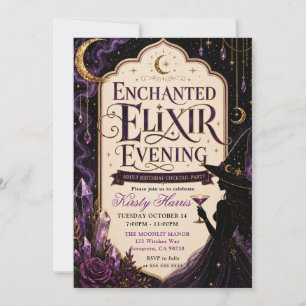 Enchanted Witch Elixir Evening Birthday Invitation