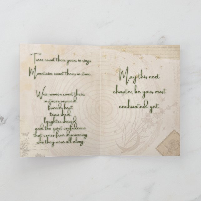 Enchanted Witchy Birthday Card (Inside)