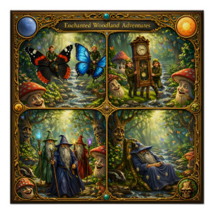 Enchanted woodland adventures epic four panel fair poster