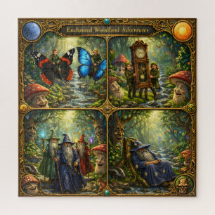 Enchanted woodland adventures epic four panel jigs jigsaw puzzle