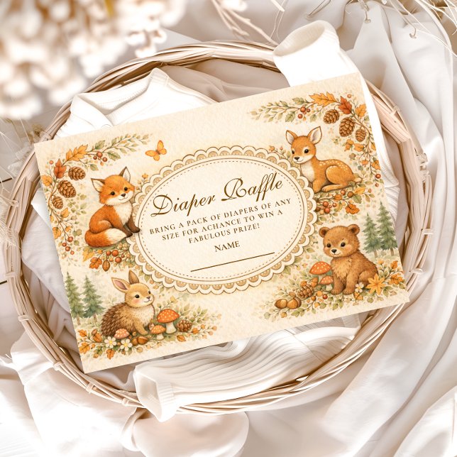 Enchanted Woodland Animals Diapper Raffle Enclosure Card (Creator Uploaded)