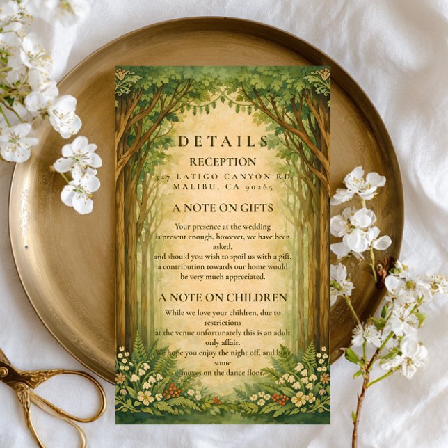 Enchanted Woodland Arch Wedding Enclosure Card (Creator Uploaded)