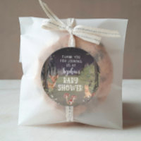 Enchanted Woodland Baby Shower Round Favour Sticke