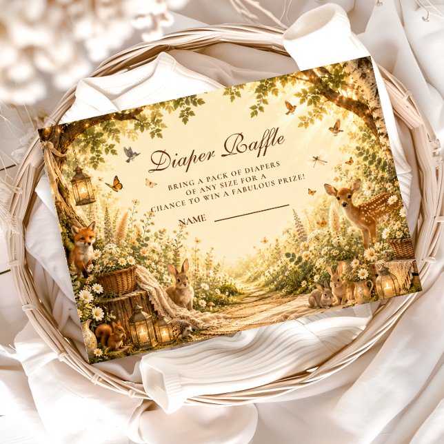 Enchanted Woodland Boho Diaper Raffle Enclosure Card (Creator Uploaded)