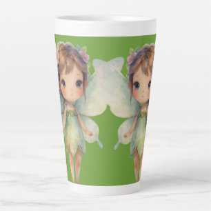Enchanted Woodland Fairy: pastel green Sprite Latte Mug