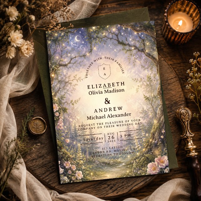 Enchanted Woodland Fairy Wedding Invitation (Creator Uploaded)