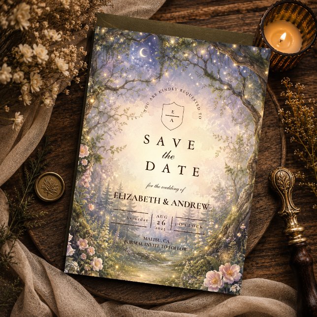 Enchanted Woodland Fairy Wedding Save The Date (Creator Uploaded)