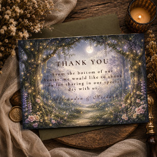 Enchanted Woodland Fairy Wedding Thank You Card