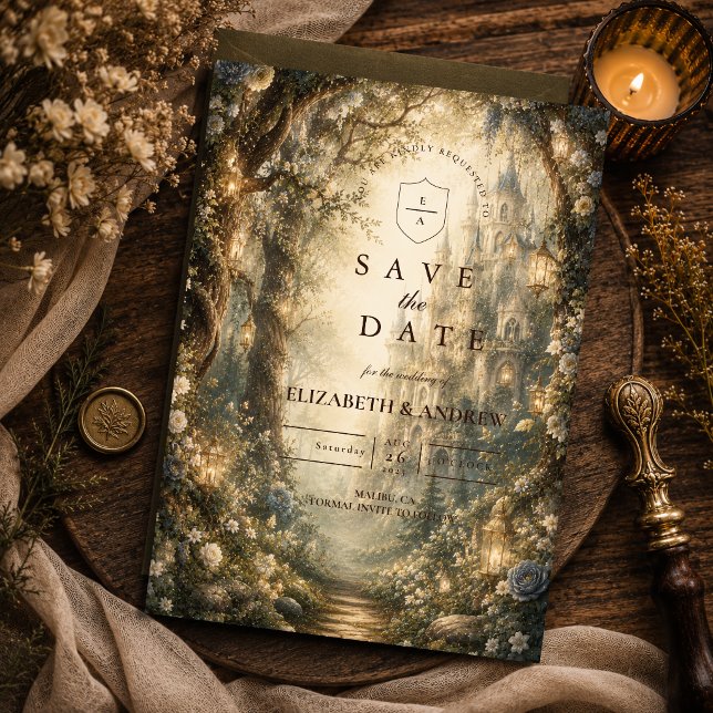 Enchanted Woodland Fantasy Wedding Save The Date (Creator Uploaded)